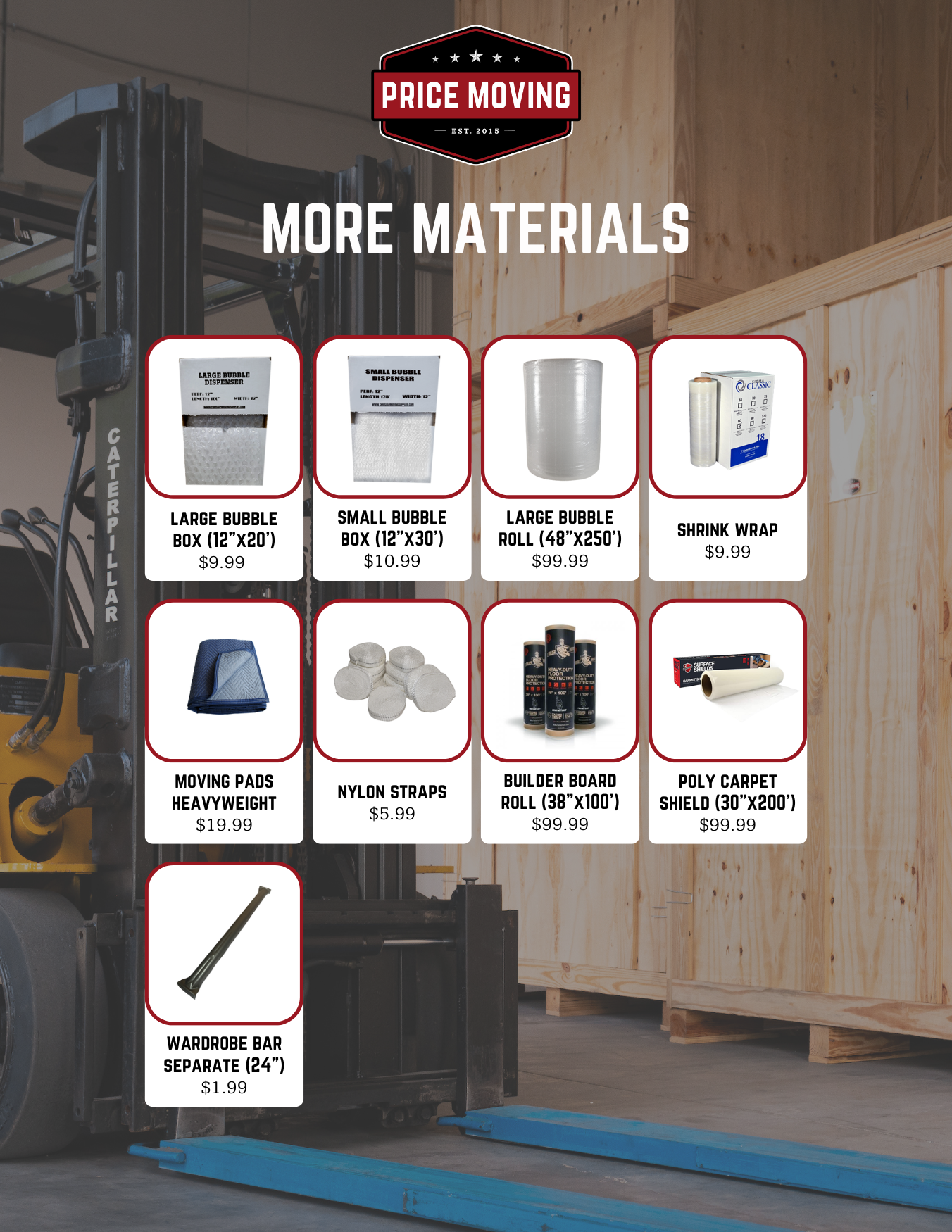 More Materials - Price List