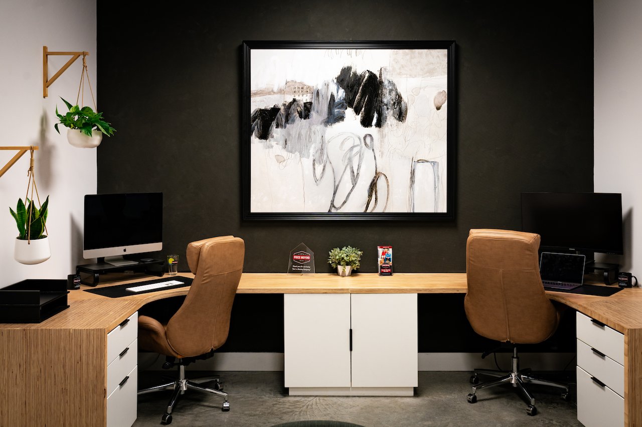 Modern storage office with desks